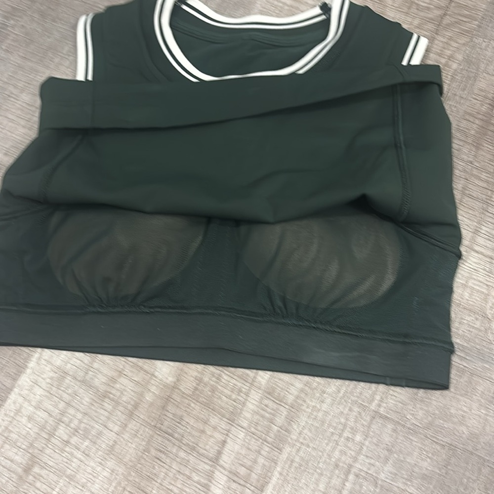 lululemon athletica Dark Green Tank Top with White Trim - Picture 3 of 5